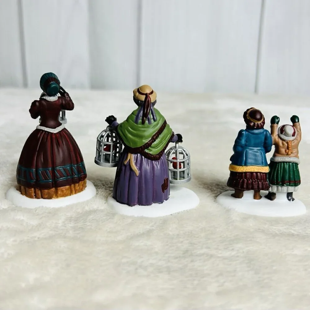 Department 56 Heritage Village The Bird Seller 58033 Set of 3 Retired NEW